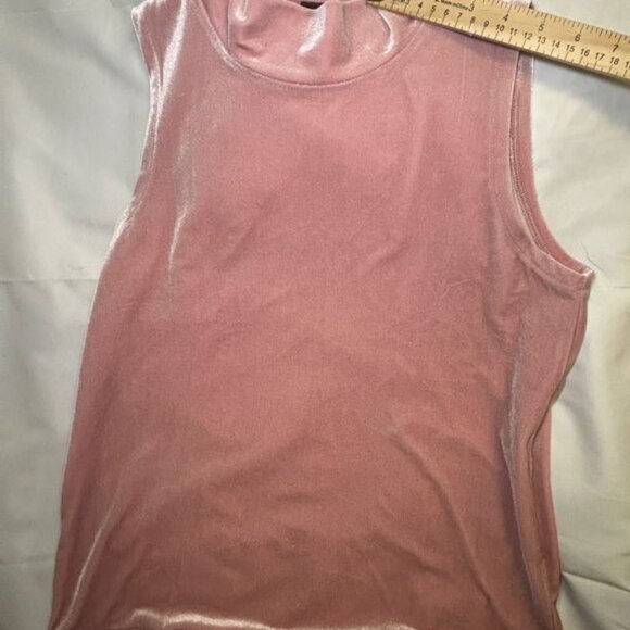 J.Crew Mock‎ Neck Tank Top Luxurious Soft Velour Fabric Sleeveless Cut Pink W S - Picture 8 of 11